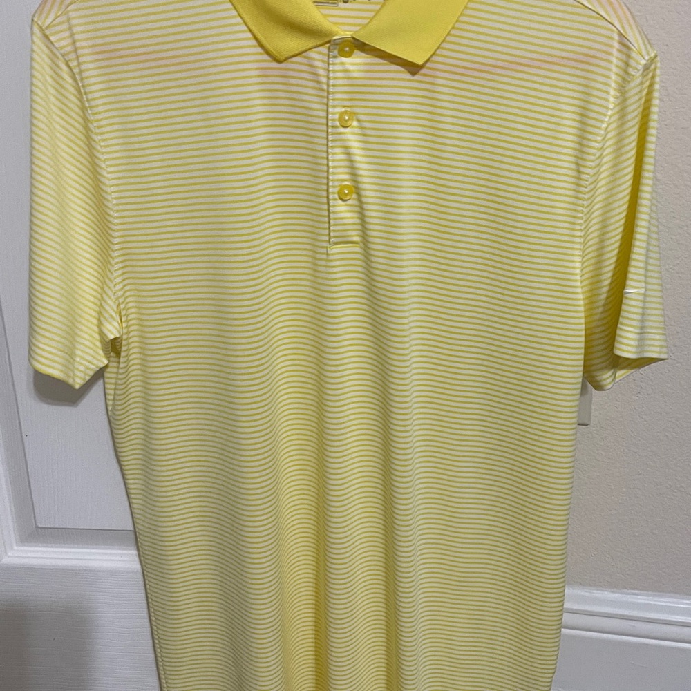 Nike Yellow Striped Polo Shirt